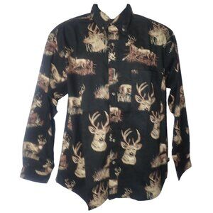 Outdoor Life Shirt Mens L‎ Button Down Wildlife Deer Buck Head Y2K NEW  Hunter
